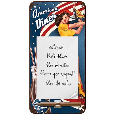 Notizblock-Schild American Diner