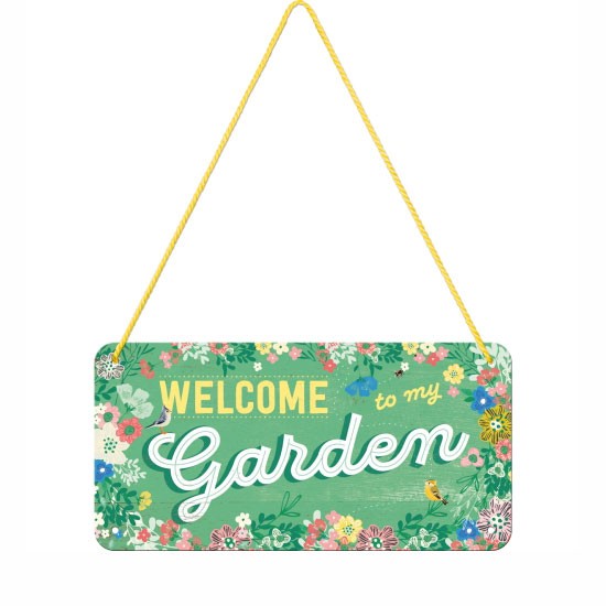 Deko Hangeschild Blechschild Welcome To My Garden Geschenkidee Fur